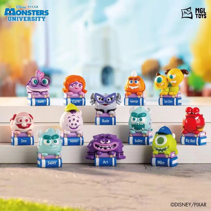 New Disney Monsters University Mini Bean Blind Box Trendy Play George Rosie Mac Cute Grain Doll Desktop Ornament Surprise Gift