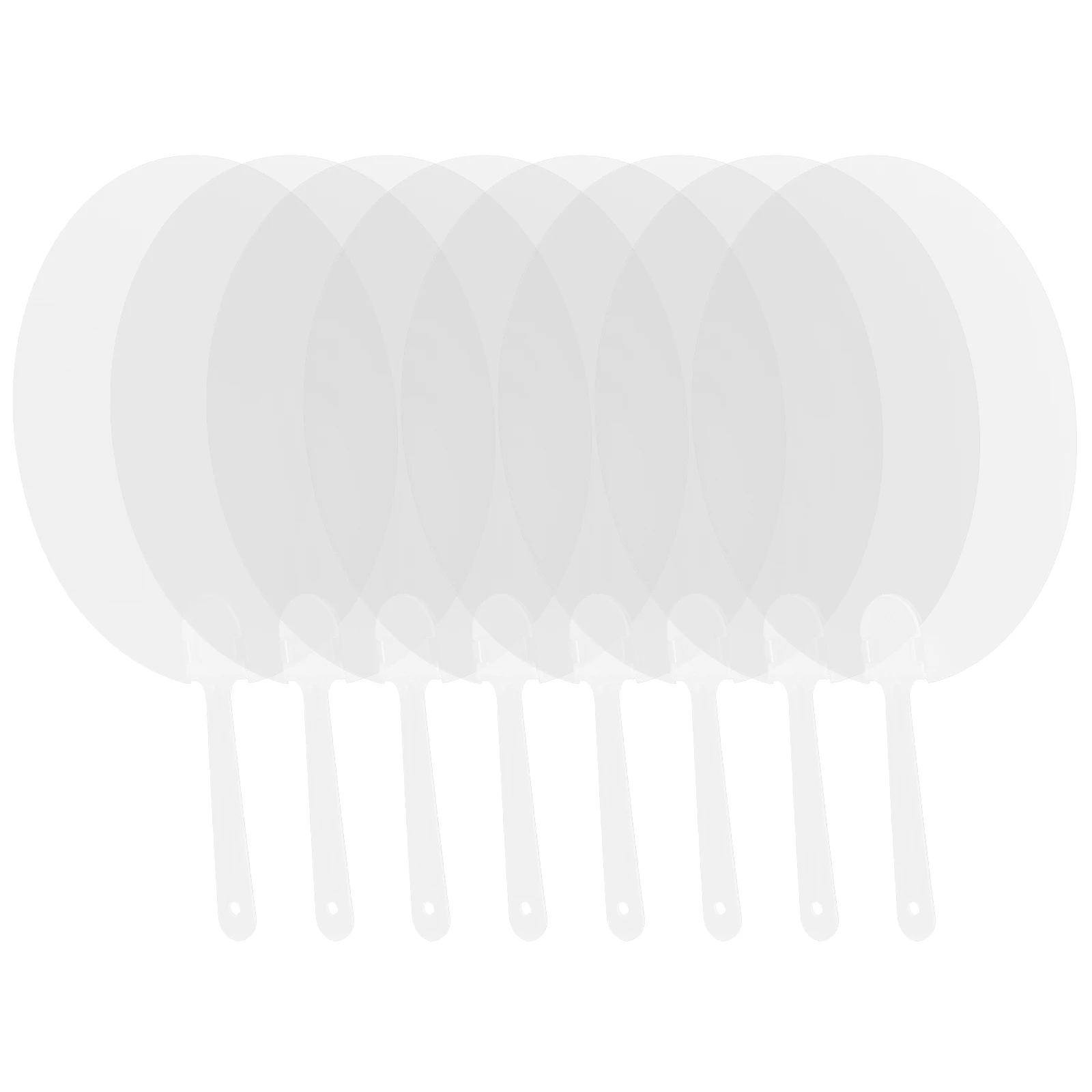 

8 Pcs Plastic Painting DIY Hand Fan Graffiti Hand Fan Fans Blank Graffiti Fans 17cm Round Middle Handle Craft Supplies