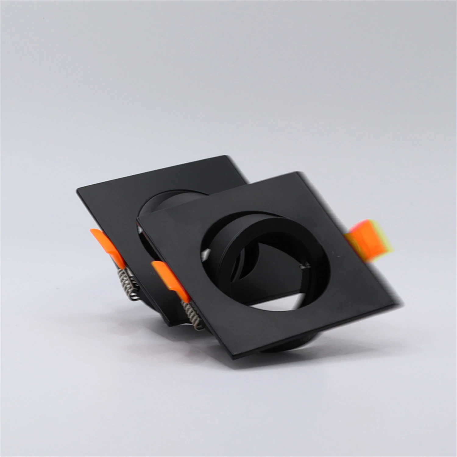 Modern Aluminum Square Black GU10 MR16 GU5.3 Cut Hole 65mm Fixture Frame Recessed Mounted GU10 Replace Led Downlight