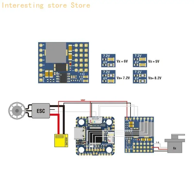 MATEK SERVO PDB mit 4A BEC 5,5-36V bis 5-8,2V Flight Controller Modul Board 55KC – Detail 4