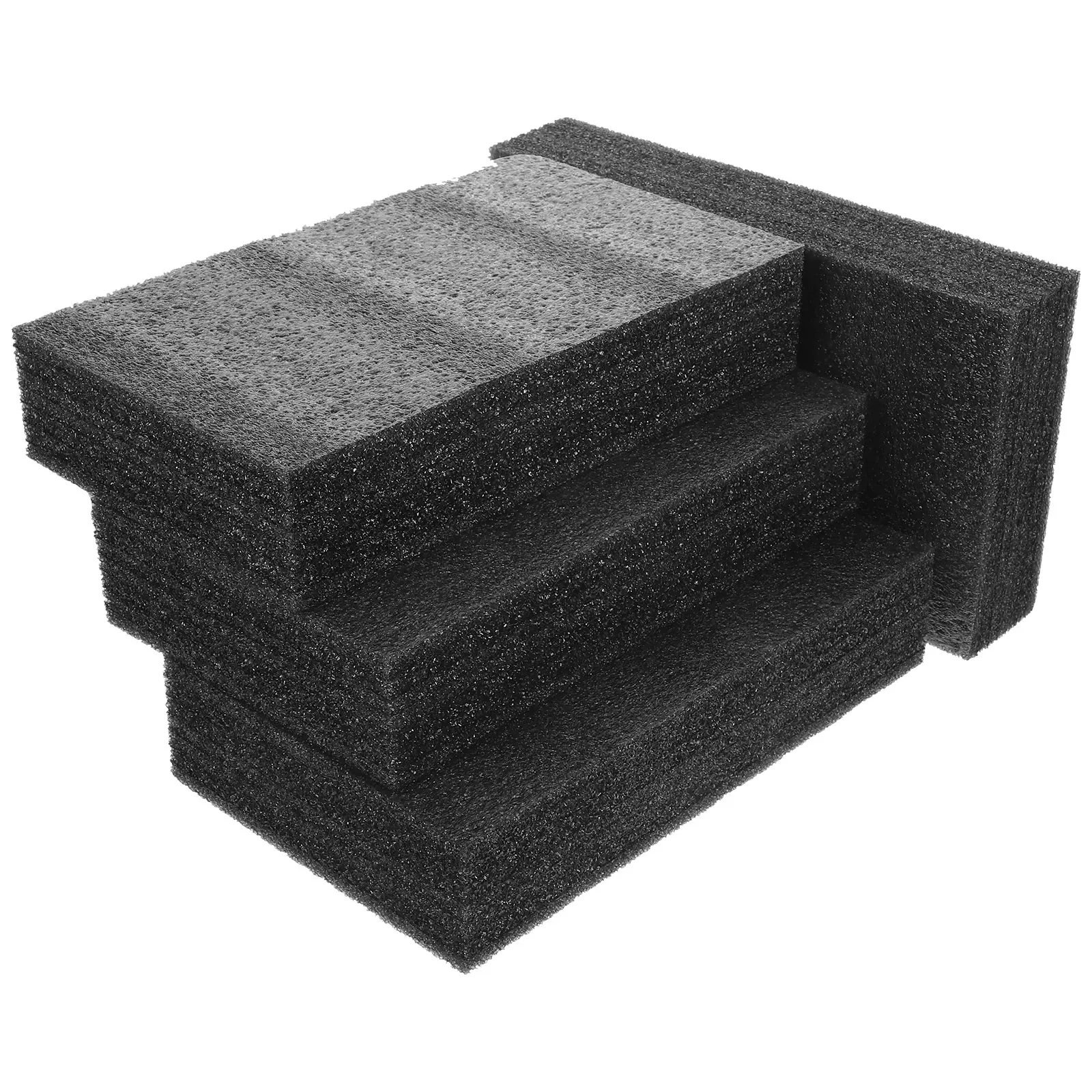 

4pcs Black Pearl Cotton Foam Pad 25x15x5cm Packaging Liner for Crafts Multi-use Board Packing Insert Thick Elastic Tear