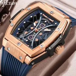 MEGIR 남성용 럭셔리 쿼츠 시계, 밀리터리 스포츠 시계, 방수 야광 시계, 8109 패션