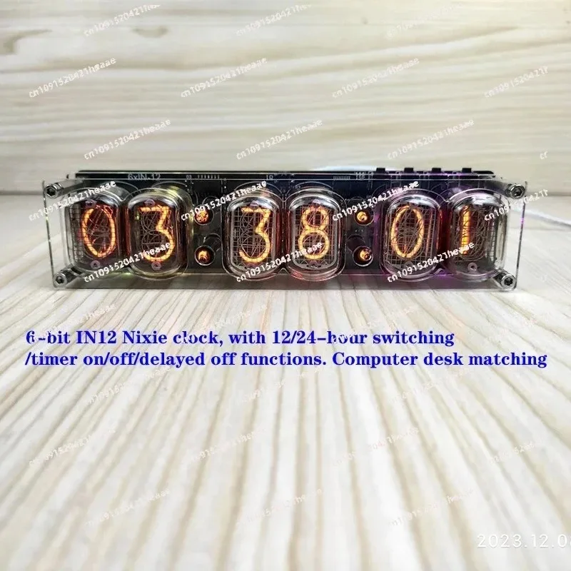 Suitable for 6-bit IN12 Nixie clock, with 12/24-hour switching/timer on/off/delayed off functions.