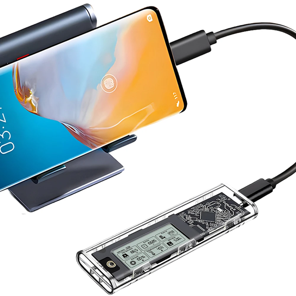 

M.2NVME/NGFF Intelligent Digital Health Detection Multi-Purpose Digital Display Drive Case External M.2 Adapter SL-TN10-P-AC