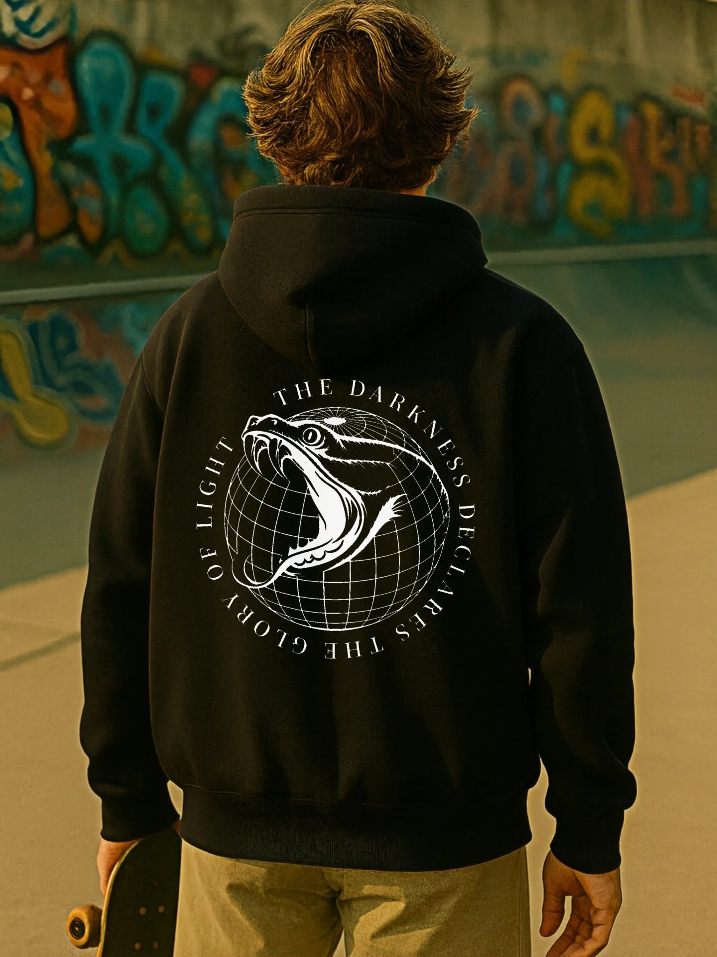 هوديي جرافيك للرجال، نمط ملابس الشارع مع طباعة فريدة من نوعها، مزيج القطن، للارتداء اليومي، للشباب