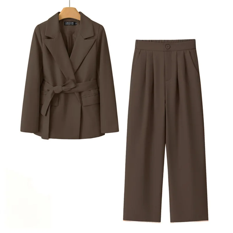 Casual Long Sleeve Blazer Pant Sets Suits For Woman 2026 Fashion 2 Pieces Set For Women Office Lady Coats Jackets