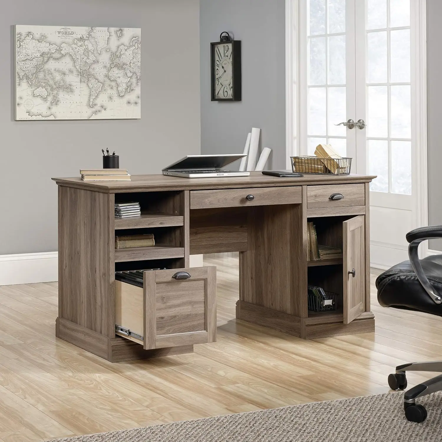Lane Executive Desk, Salt Oak finish