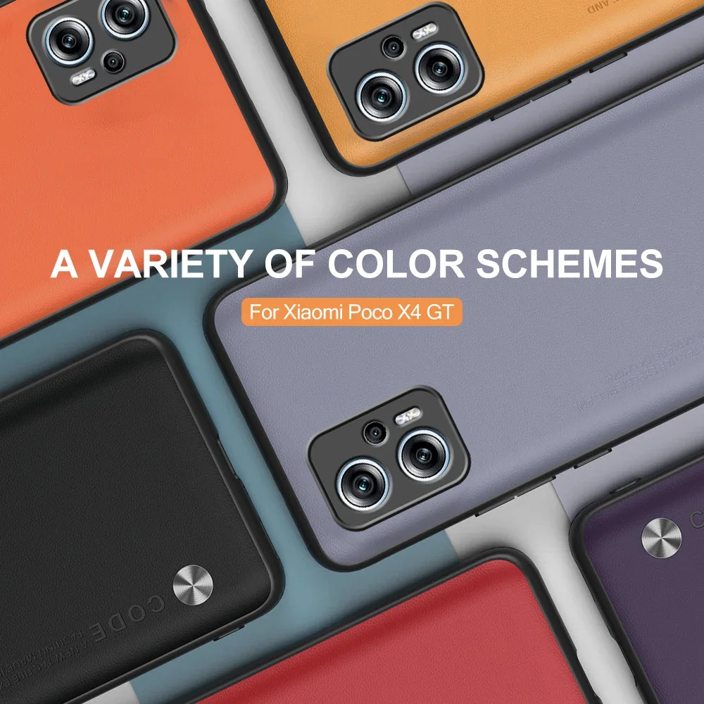 Casing pelindung tekstur kulit polos mewah, untuk Poco X4 GT 5G silikon lembut Anti jatuh PocoX4 Pocco X4 4X 4 GT X4GT Cover Coque