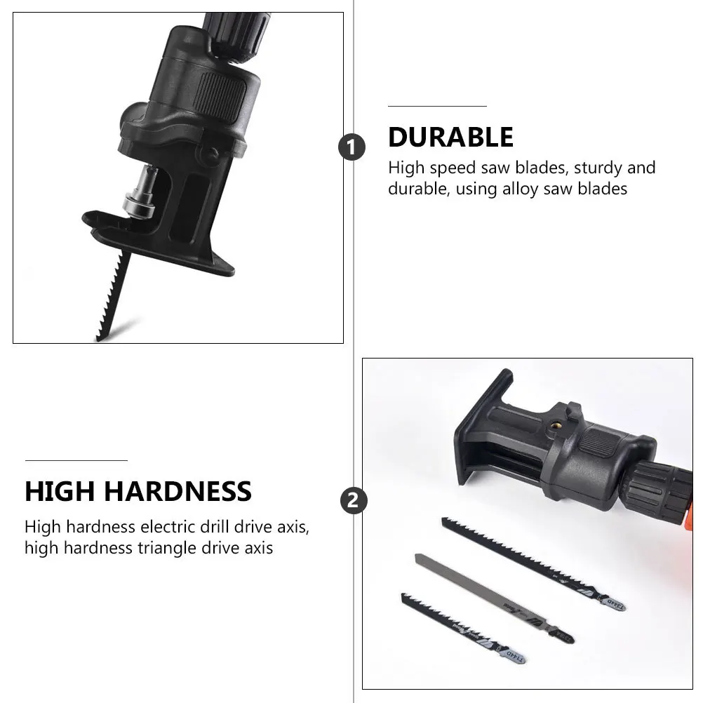 

1Set Electric Reciprocating Drill Saw Adapter Woodworking Cutting Tool High Hardness for PVC Branch Cutting
