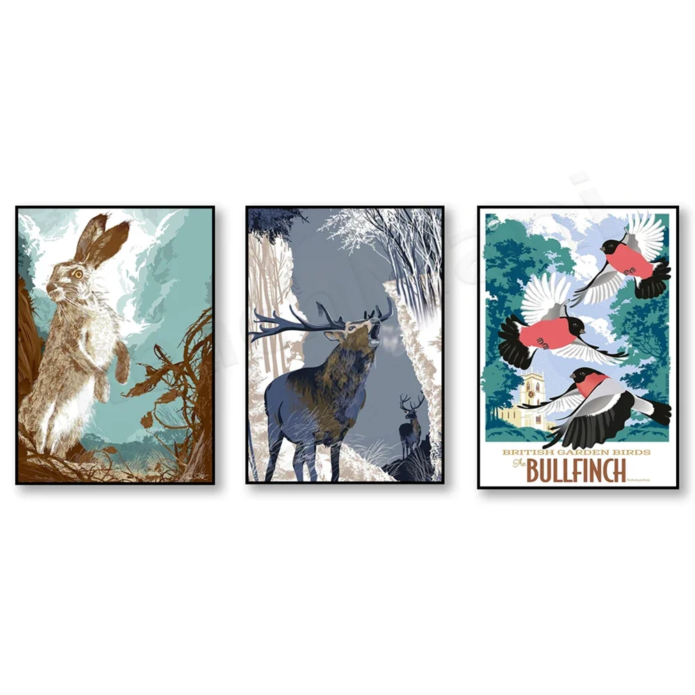Highland stag, deer, scenic Highlands, proud hare, brown hare art print, national bird, farmer and horse, UK wildlife poster,