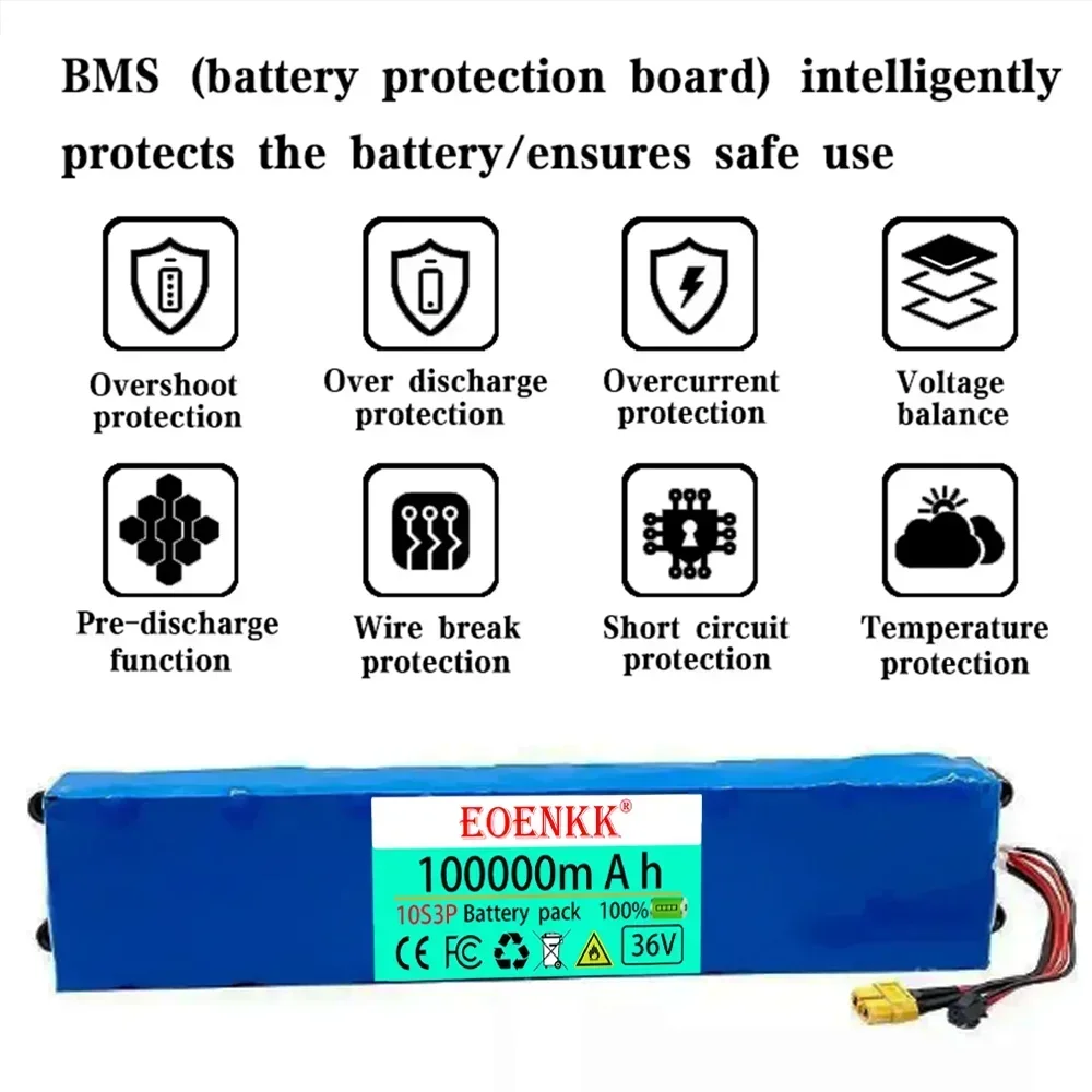 EOENKK New battery pack Suitable for M365 Electric Scooter 36V 100000mAh Battery18650 42V Lithium Battery Pack