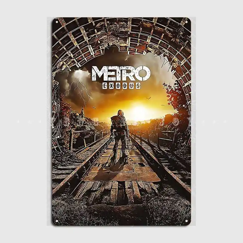 Metro Exodus Metal Sign Wall Pub Cave Pub Create Plaques Tin Sign Poster