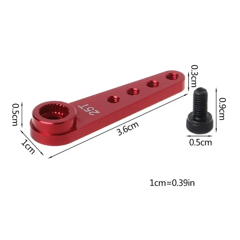 1 Uds. Bocina de brazo Servo de dirección de extensión de Metal 37mm 25T para piezas de orugas de coche RC