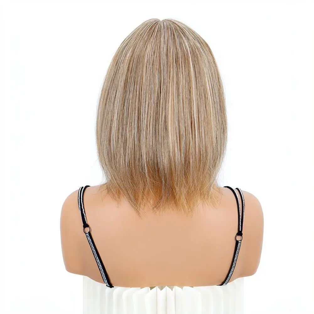 Fashion Short Bob Wig For Xudu Fayu Synthetic Hairpiece Middle Part Clavicle Length Natural Look Daily Wear Hair Accessory
