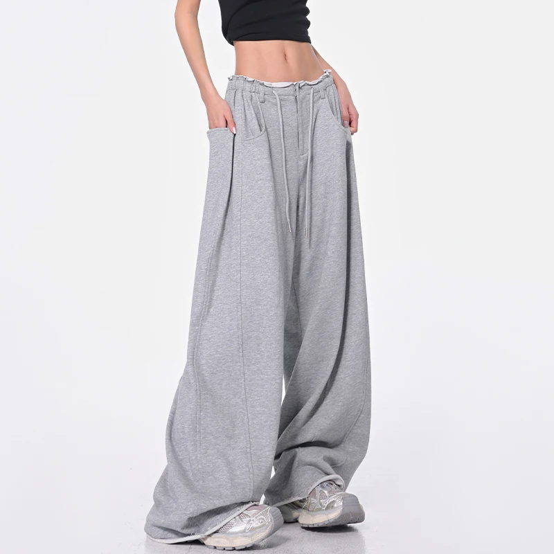 

Tie Pants For Women Summer Casual Loose Wide Leg Trousers Jumpsuit Casual Spaghetti Strap Stretchy Long Pant Sports Sweatpants