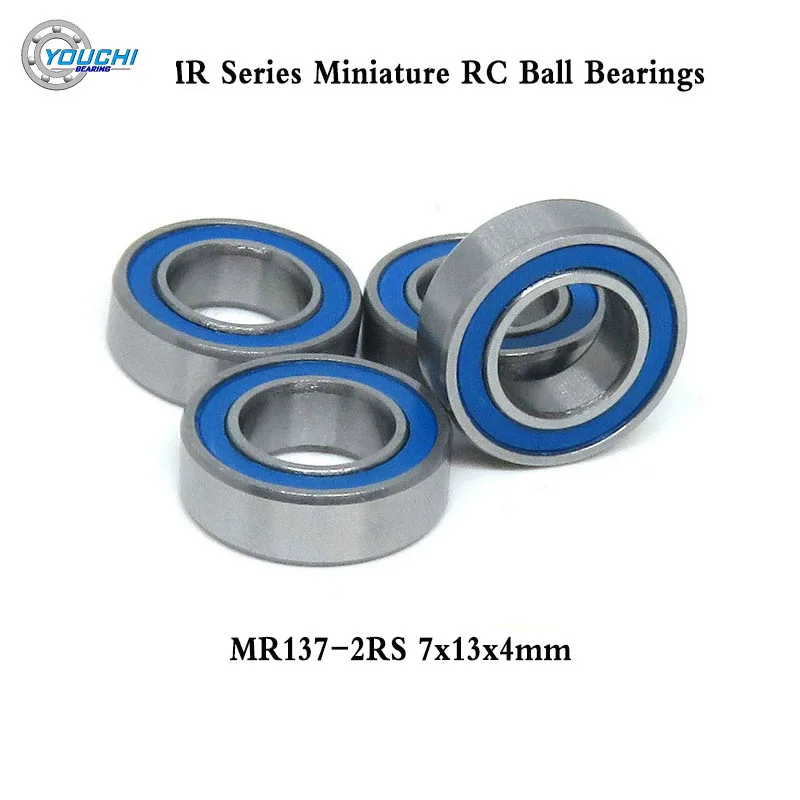 10pcs MR137 2RS Bearing 7x13x4 mm Blue Rubber Seals Ball Bearing MR137-2RS MR137RS 7*13*4 ABEC-3 Miniature Minianture RC Bearing