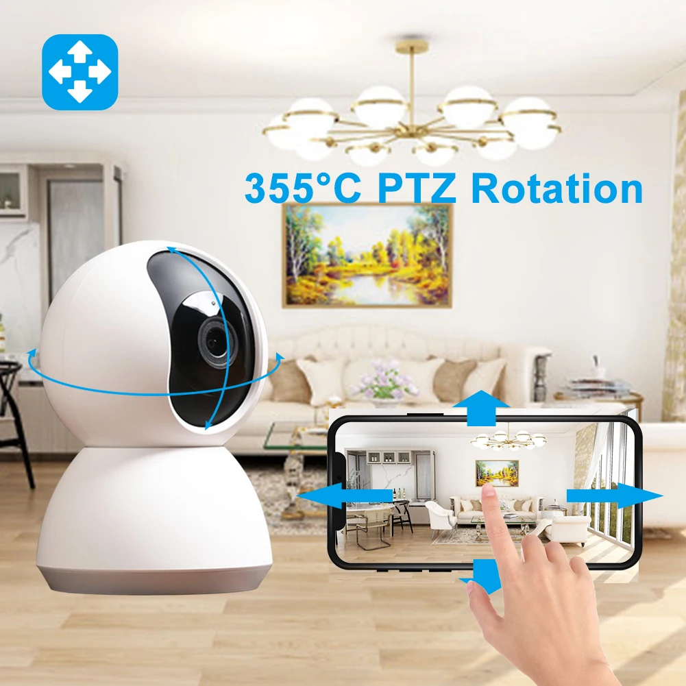 Smart Camera 1080P 360 Angle WiFi Night Vision Webcam Video IP Camera Baby Security Monitor AI Auto Tracking for Smartlife APP