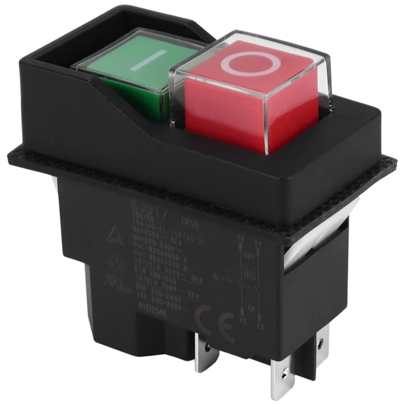 Electromagnetic Switches Pushbutton Switches for Garden Tools KJD17 220V 4 Pin -Terminals-A07G view 4
