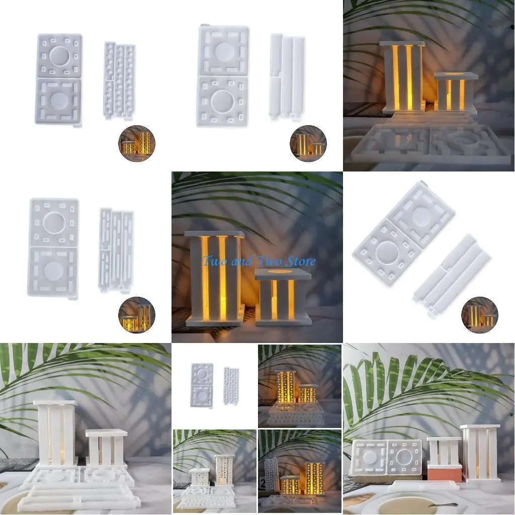 HX6F قالب حامل شمعة سيليكون قالب الشمعدان قوالب ديكورات المنزل الزخرفية #1