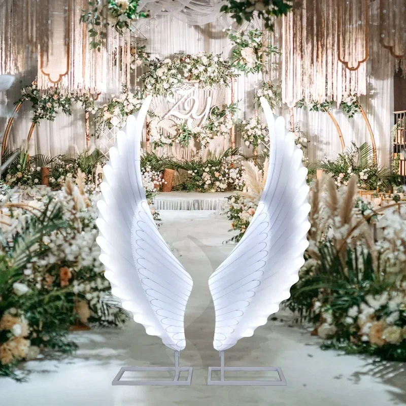 

Свадебные люминесцентные крылья ангела, светодиодная декоративная лампа, современные крылья феи для вечеринки, сцены, блестящие дорожные свинцовые крылья