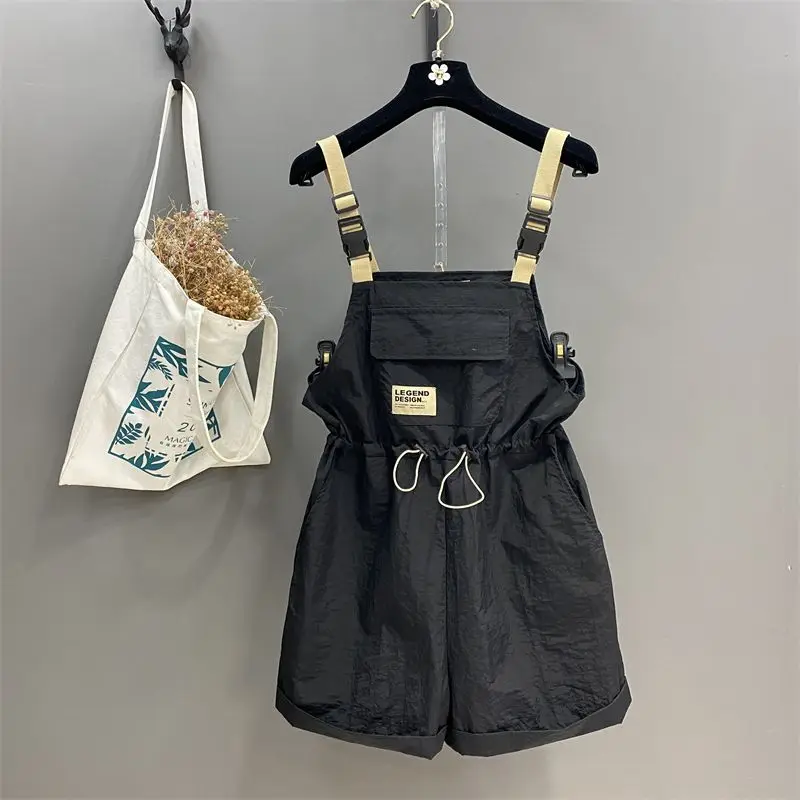 ฤดูร้อนใหม่ผู้หญิง Overalls กางเกงขาสั้นหลวมเดินทางเอวสูง Workwear Jumpsuit