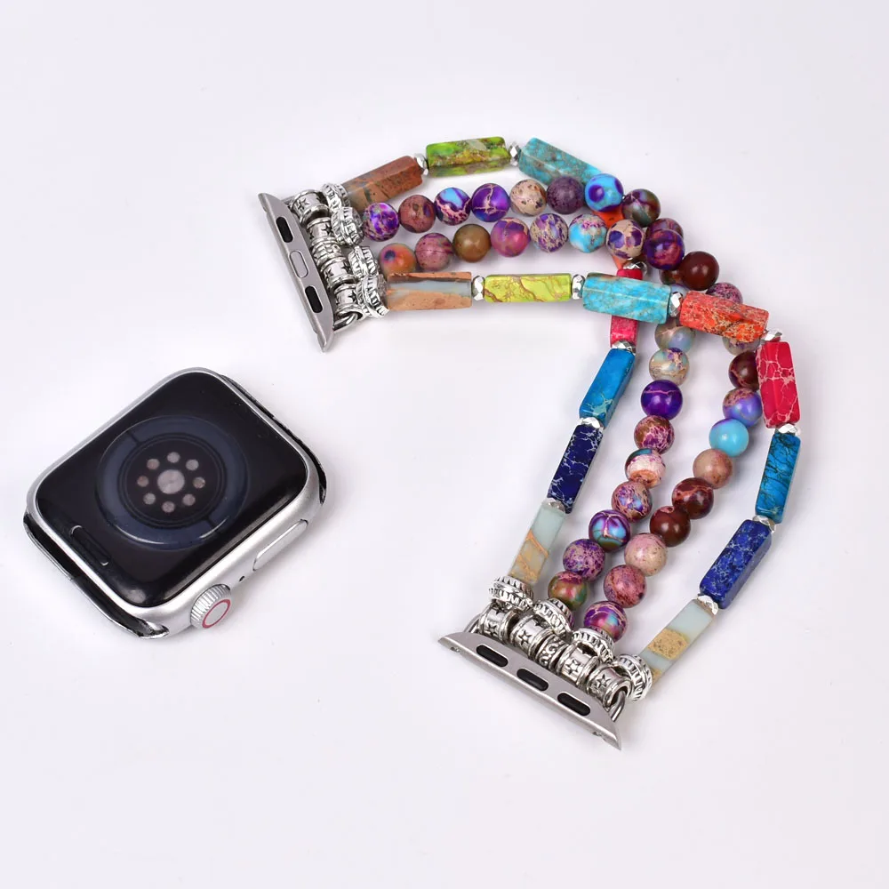 Stunning Boho Apple Watch Band Women Natural Stone Apple Watch Strap Bracelet