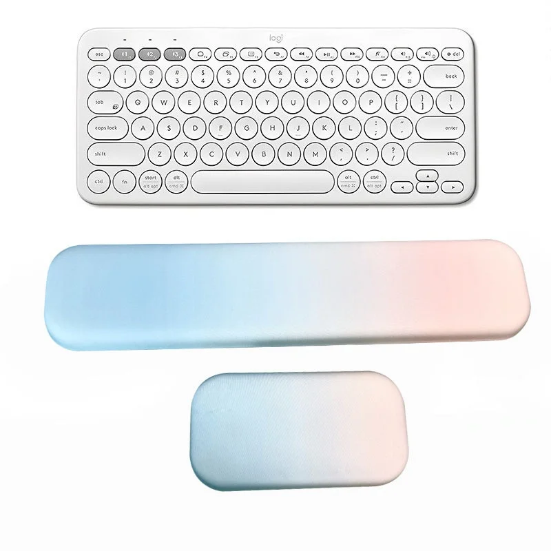 Memory-Schaum-Tastatur-Handballenauflage, quadratische Form, 5 Farbverläufe, ergonomische Unterstützung für Büro und Gaming – Detail 7