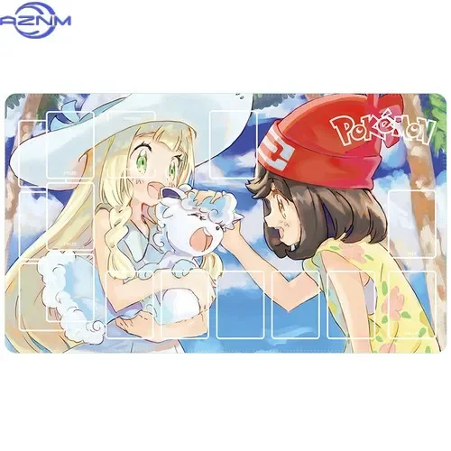 Anime Cute Pokemon Female Trainer Mouse Pad, PTCG Playmat, Tabletop Trading Card Mat