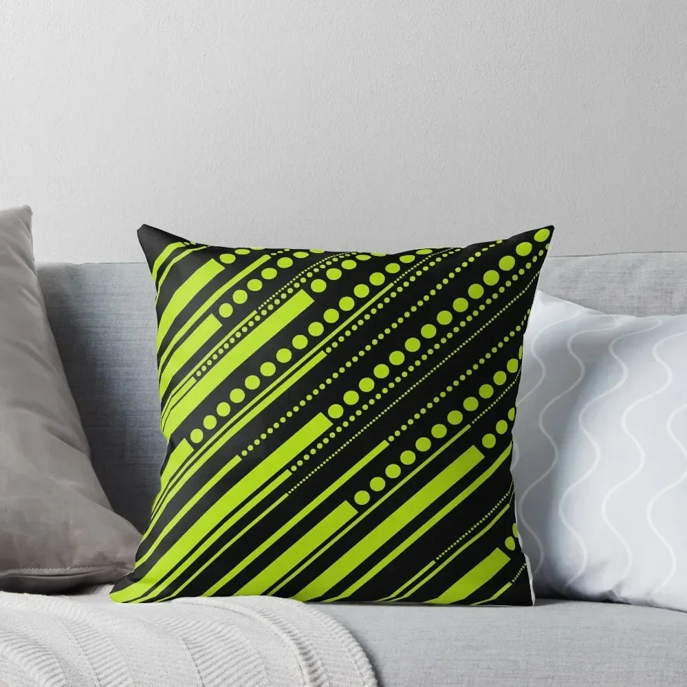 Dashes & Dots - Lime Green Throw Pillow Cushions Cover christmas decorations 2025 Luxury Pillow Cover pillow