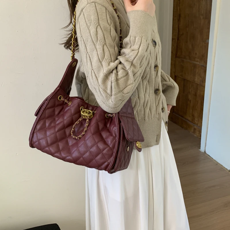 

Элегантная роскошная кожаная женская сумка через плечо, дизайнерская сумка через плечо, классическая винтажная сумка в парижском стиле