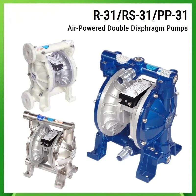 Air-Powered Double Diaphragm Pumps Stainless Steel RS-31 Aluminum Alloy R-31 Painting Pneumatic Pump PP-31 Plastic Pumps