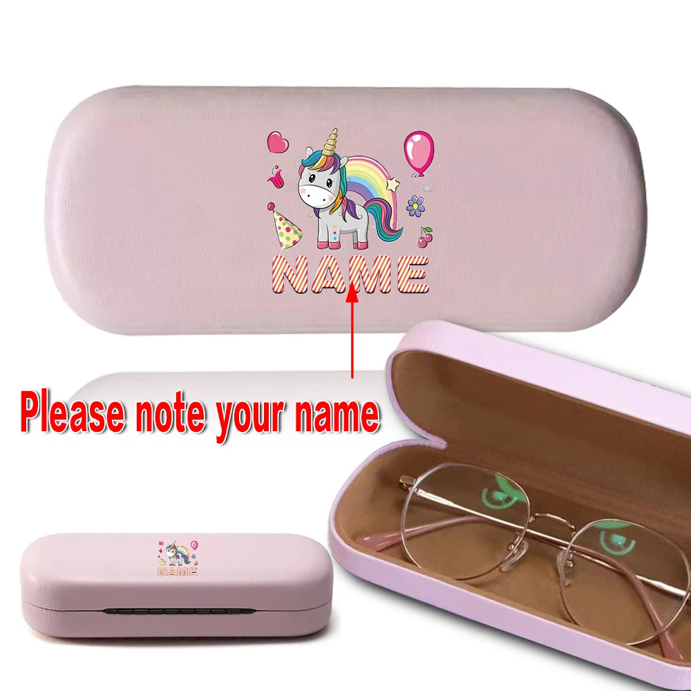 

Customized Name PU Glasses Box Hard Shell Personalized Sunglass Storage Case Compact Travel Organizer Eyewear Pouch For Purse