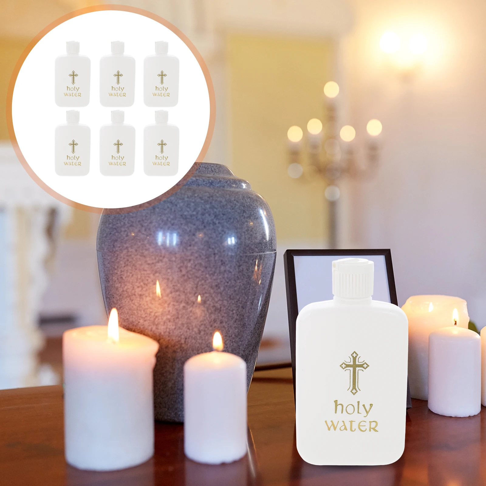 

6 Pcs Holy Water Bottle Fonts for Home Decorate Christian Gift Easter Bottles Plastic Wishing Bride Catholic Baptism Holder