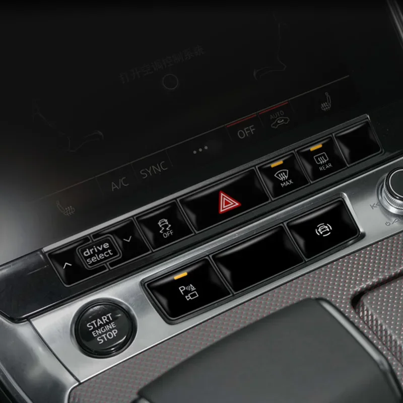 

For Audi A6 C8 2019 2020 2021 2022 20223 2024 2025 Interior Trim Button Stickers on Steering Wheel, Window Lift, Central Console
