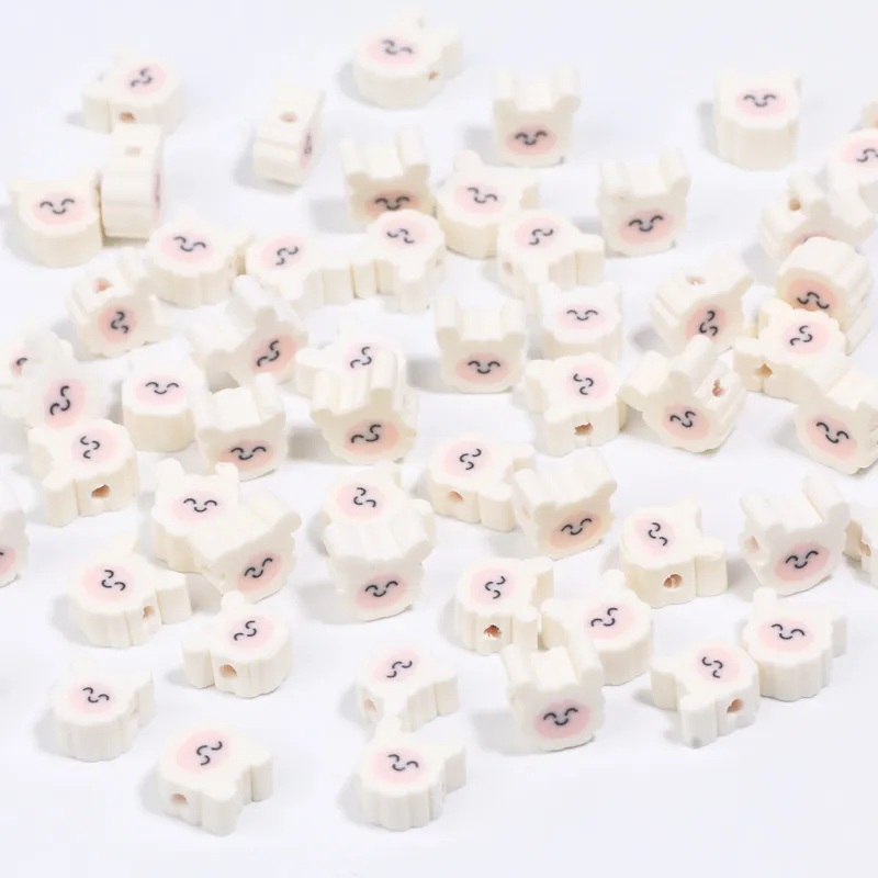 20/50/100 個白かわいい羊の形ポリマークレイビーズルースビーズジュエリー作成 Diy ブレスレットネックレスイヤリング用品