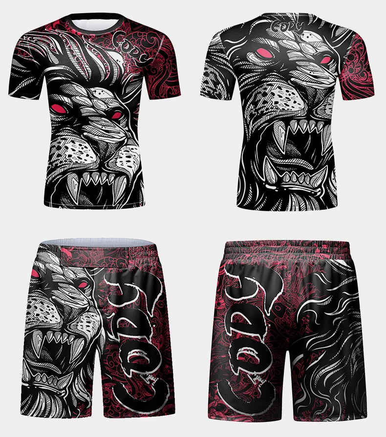 Mannen Training Sportpak Compressie Gym Set Boksen Muay Thai Jiu Jitsu Mma Sportkleding Hardlooptraining Trainingspak Mannen