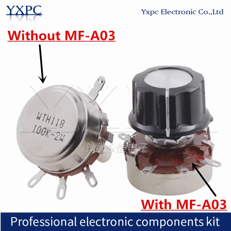 2PCS WTH118 470R 3.3K 33K 500K 1M 1K 2.2K 4.7K 10K 22K 47K 100K 470K 1M Ohm 2W 1A Potentiometer Variable Resistor MF-A03