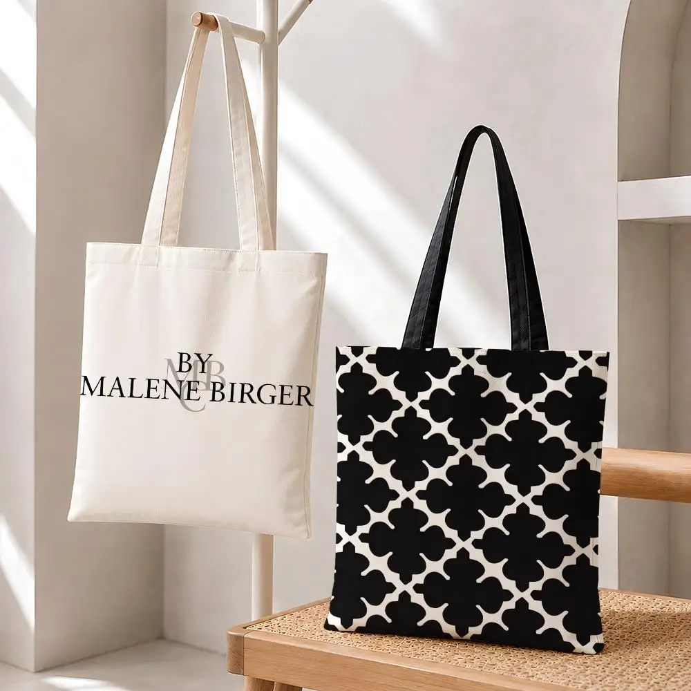 Fashion BY M-MALENE BBIRGER Storage Bags Fashion Cotton 12/16oz Canva Tote Bag Eco Friendly Reusable Large Capacity Shopping Bag