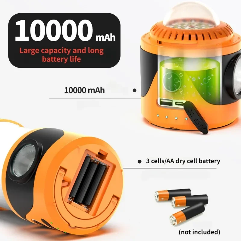 Outdoor Camping Lantern 10000MA Battery Rechargeable Lighting SOS Camping Tent Lamp Bedroom Bedside Night Light