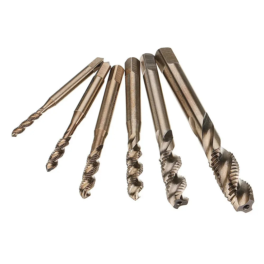 Cobalt Screw Thread Tap Drill Bits M35 HSS-CO Spiral Flute Metric M3-M12 Machine Tap Right Hand For Stainless Steel Metal