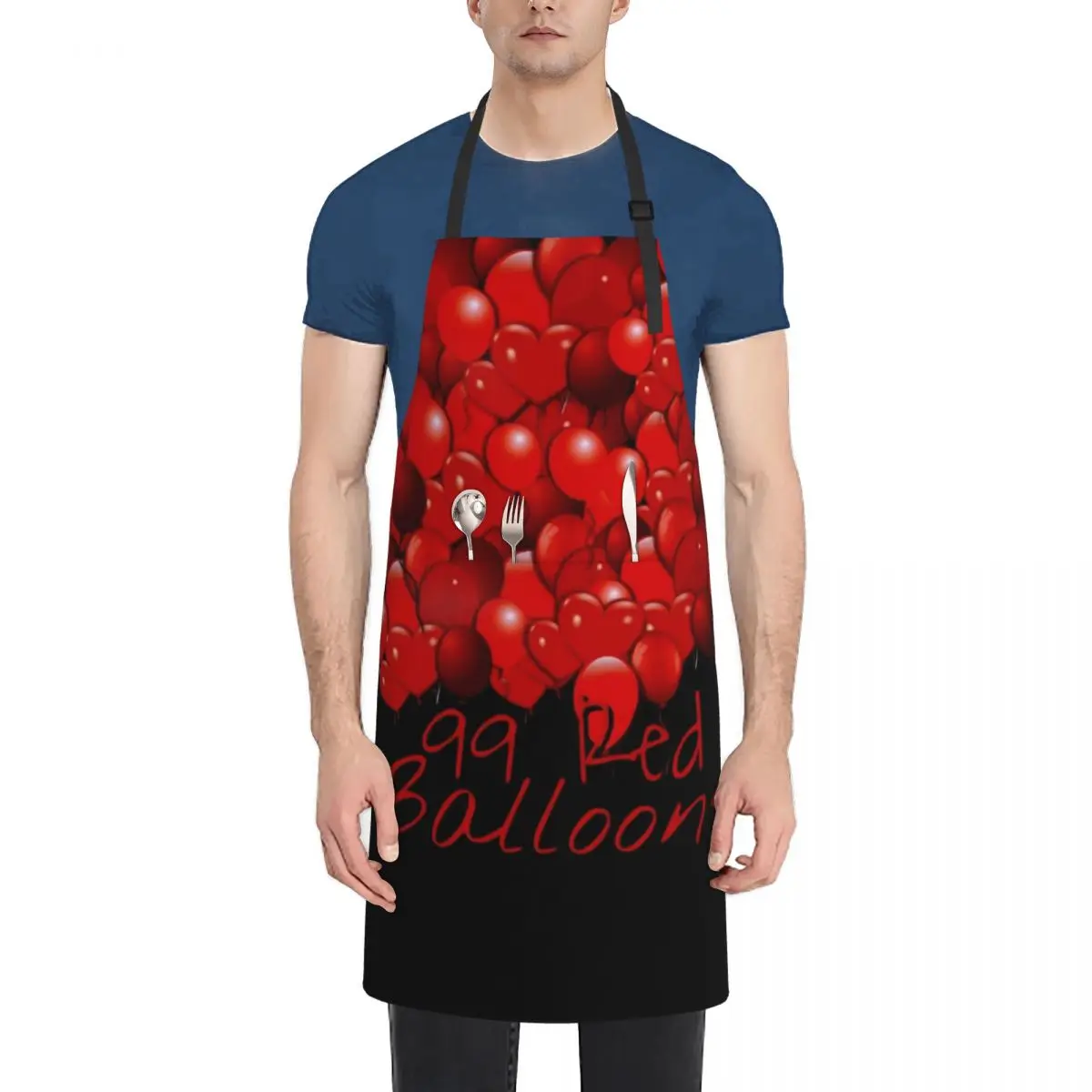 

99 Red Balloons Art Apron Utensils For Kitchen Chef Uniform Women men Apron