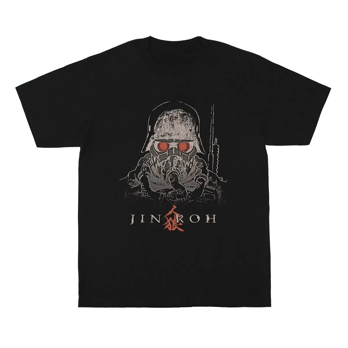 Jin‑Roh The Wolf Brigade Vintage Anime T‑Shirt Kerberos Gas Mask Soldier Print Unisex Short Sleeve Oversized Streetwear Tops
