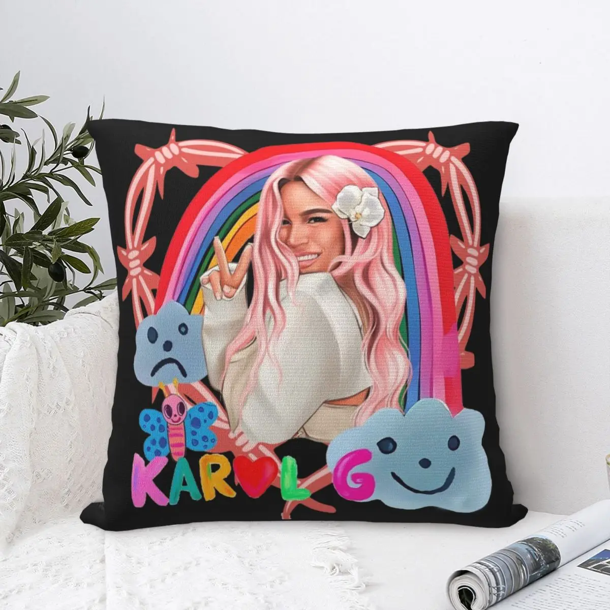 Manana Sera Bonito Karol G Sirenita Bichota Heart Tattoo Pillow Covers Seat Cushion Case Cool Home Decoration Pillowcase