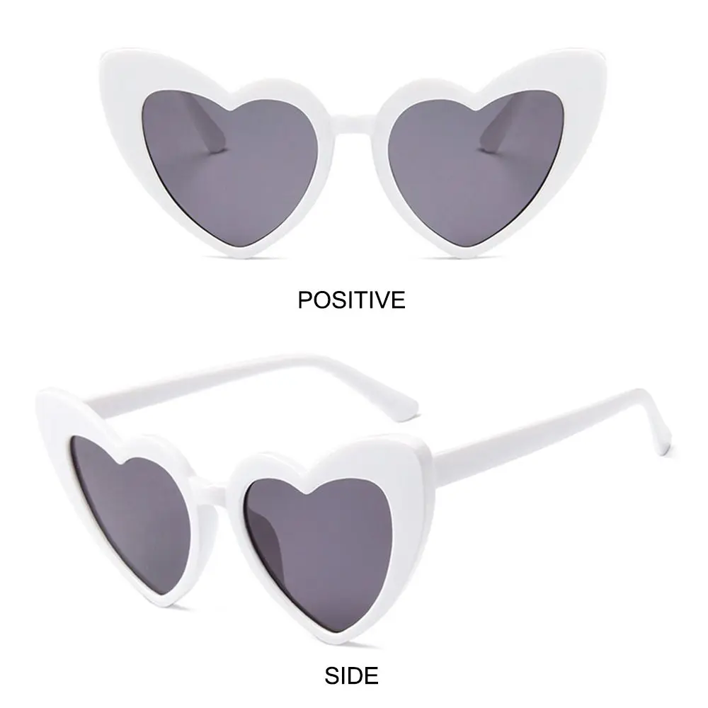 Light Effect Heart Effect Glasses Retro Cute Heart-Shaped Shades Pink Sun Glasses