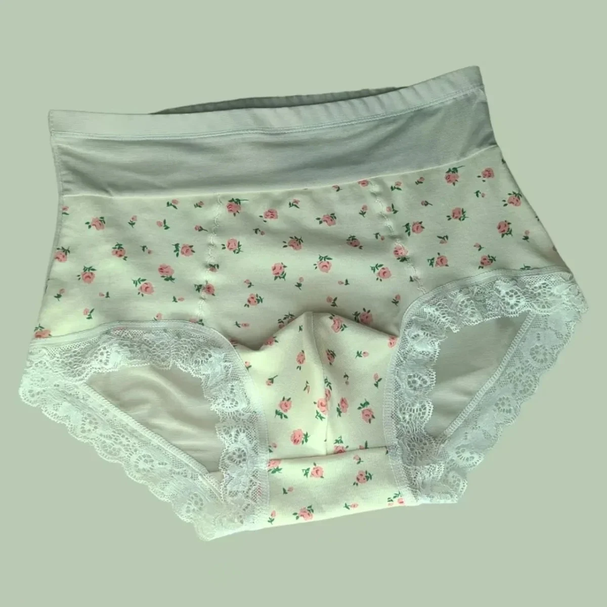

Мужские эластичные хлопковые мягкие трусики ручной работы с высокой талией и цветочным принтом, прозрачные сетчатые кружевные трусы, костюм для живого шоу