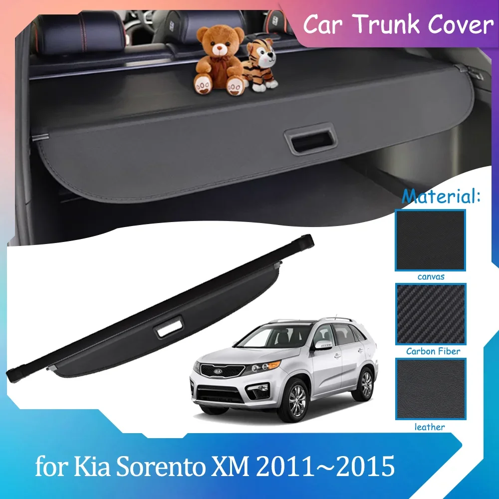 Car Trunk Covers for Kia Sorento XM 2011~2015 2012 Luggage Curtain Shelter Privacy Partition Retractable Cargo Pad Accessories