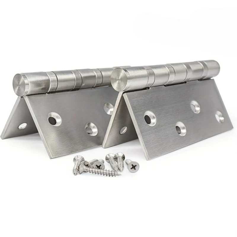 6Suit304Stainless Steel4inch door hinge，Heavy-duty ball-bearing square corner hinge，Suitable for indoor and outdoor security doo