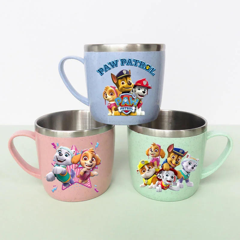 Paw Patrols doppelschichtige, verbrühungssichere Edelstahlbecher, Anime-Kaffee- und Milchbecher, Wasserbecher für Jungen und Mädchen, Heimbecher, Geburtstagsgeschenk