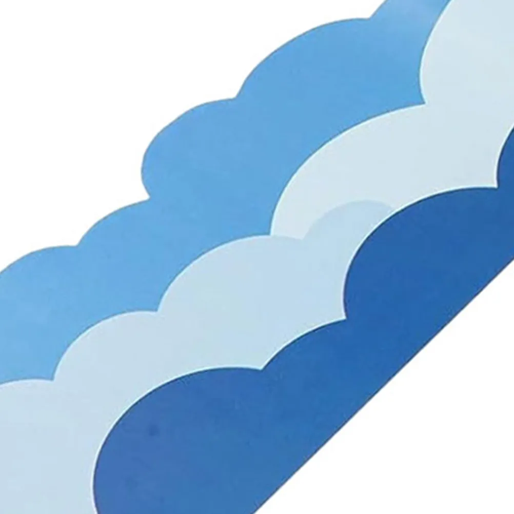 Bulletin Board Border Sticker 1 Roll Cloud Shape Decor for Classroom Blackboard Wall DIY Cuttable Easy Peel Stick Removable