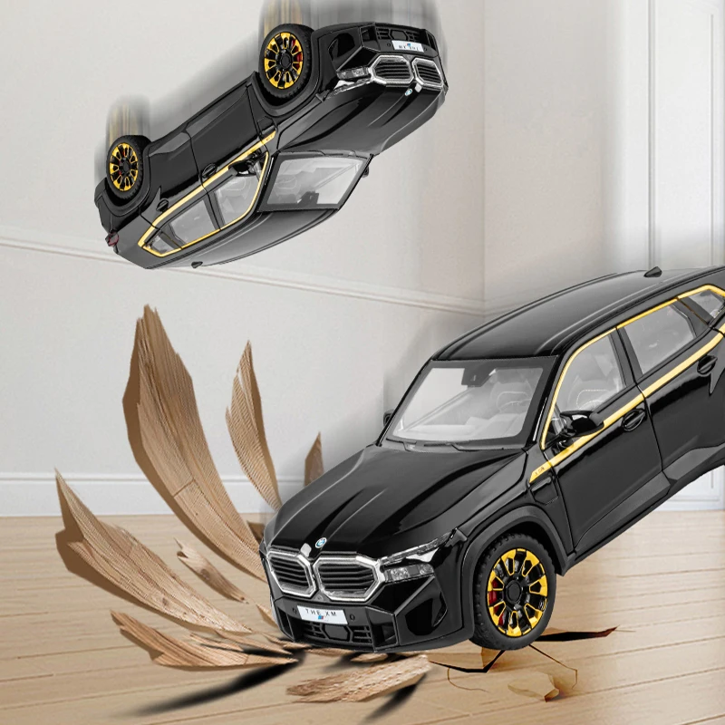 طراز سيارة BMW XM لسيارات الدفع الرباعي على الطرق الوعرة ، مقياس دييكاست ، سحب الصوت والضوء ، مركبات لعبة معدنية ، مصغرة جماعية ، ديكور المنزل